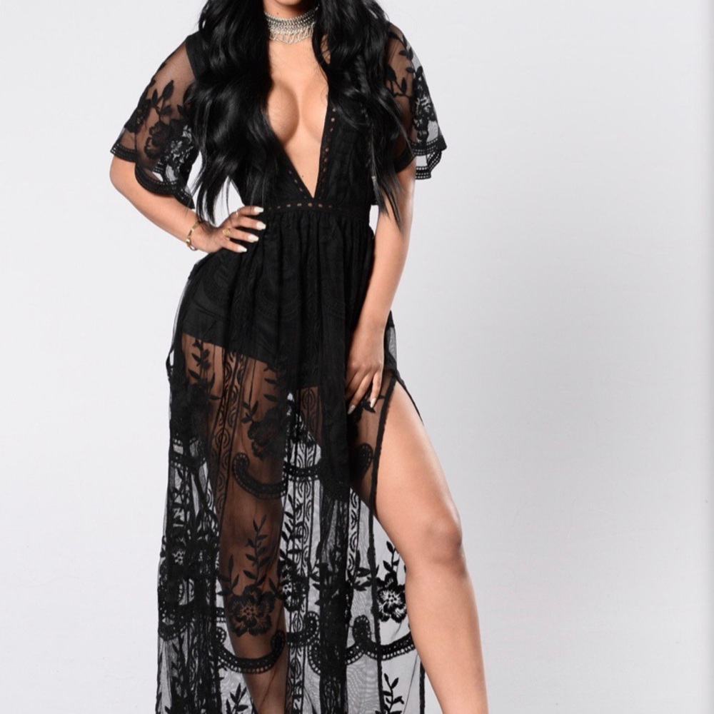 Black Lace Maxi Dress